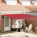 Tenda retrattile Rosso 400 × 300 cm 100% Poliestere e Alluminio