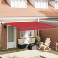 Tenda retrattile Rosso 400 × 300 cm Poliestere e Metallo
