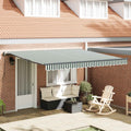 Tenda retrattile Verde e Bianco 400 × 300 cm