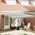 Tenda retrattile Verde e Bianco 400 × 300 cm