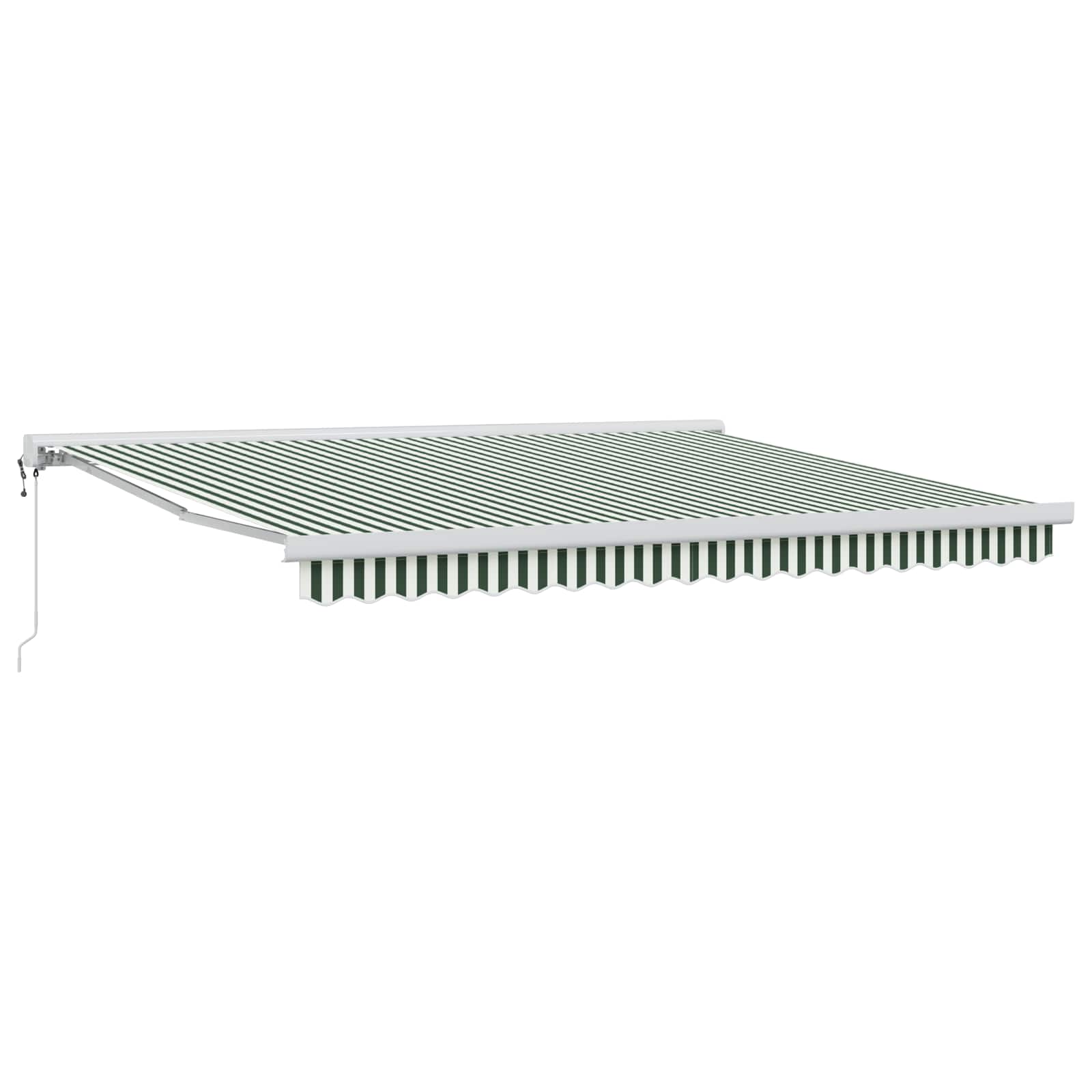 Tenda retrattile Verde e Bianco 400 × 300 cm Tessuto e Metallo