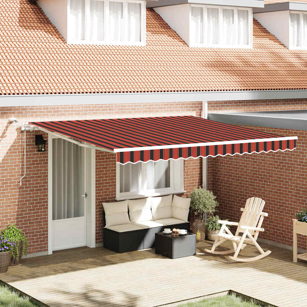 Tenda retrattile Arancione e Marrone 400 × 350 cm Poliestere