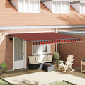 Tenda retrattile arancione e marrone 400 × 350 cm Poliestere