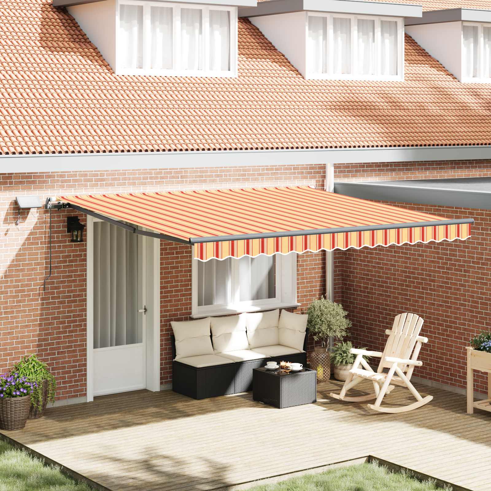 Tenda retrattile Giallo e Arancione 400 × 350 cm
