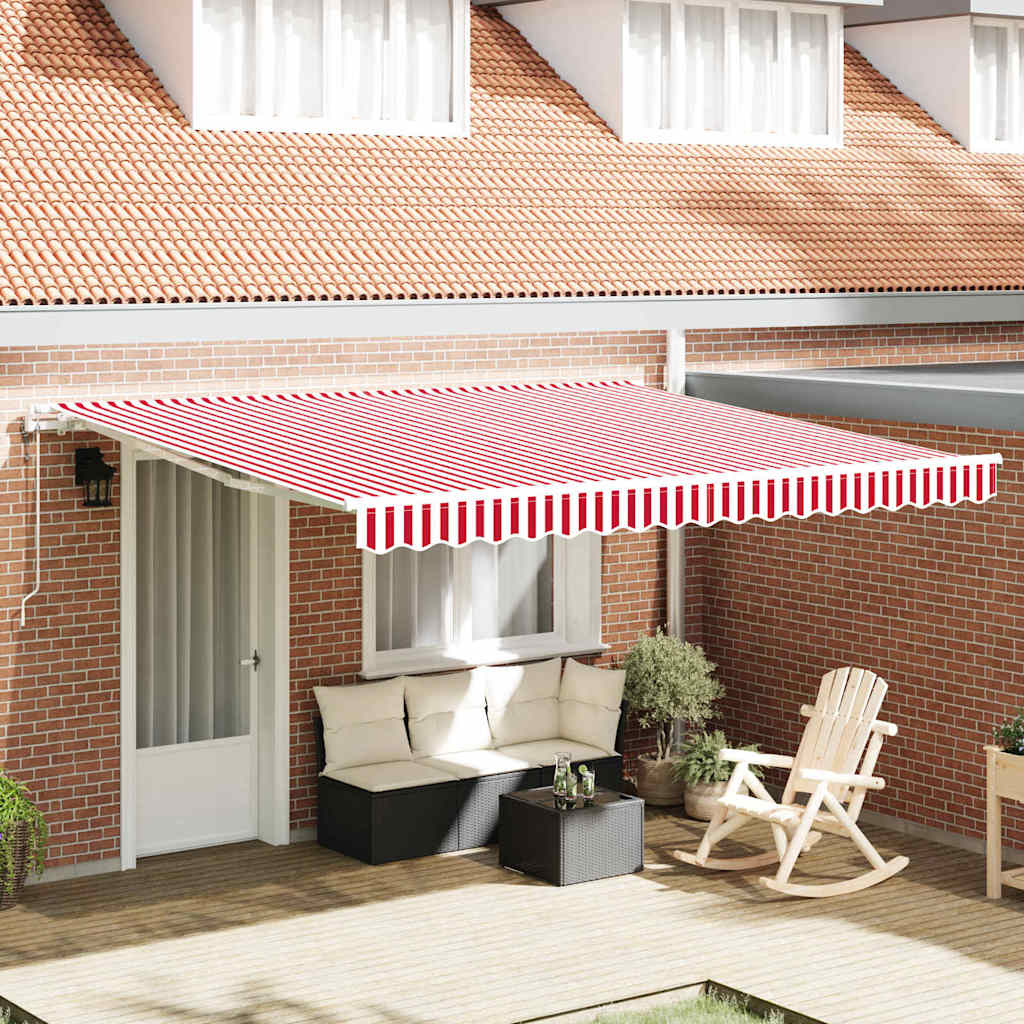 Tenda retrattile Rosso e Bianco 400 × 350 cm