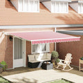 Tenda retrattile Rosso e Bianco 400 × 350 cm Poliestere