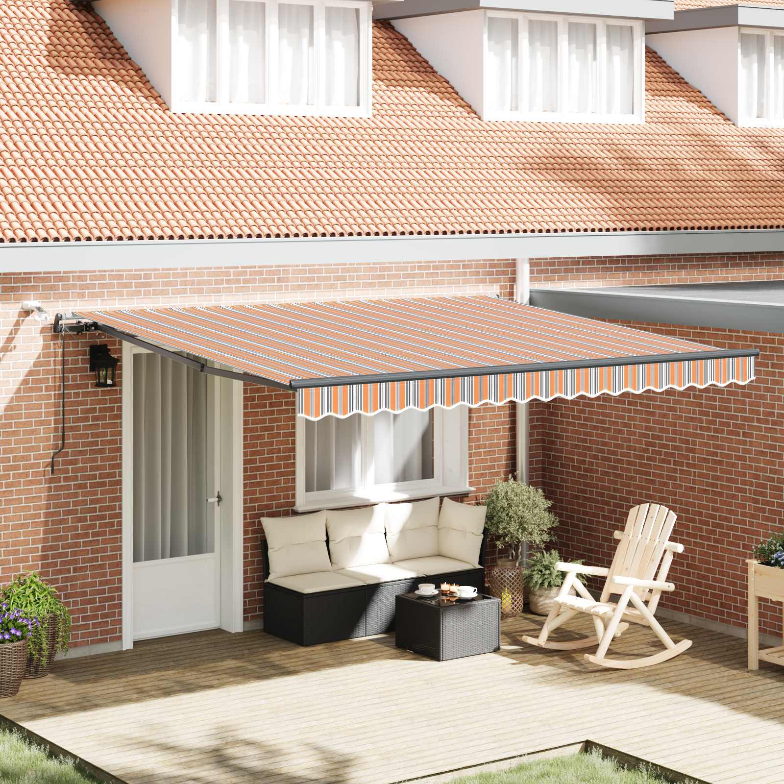 Tenda retrattile Multicolore 400 × 350 cm Poliestere