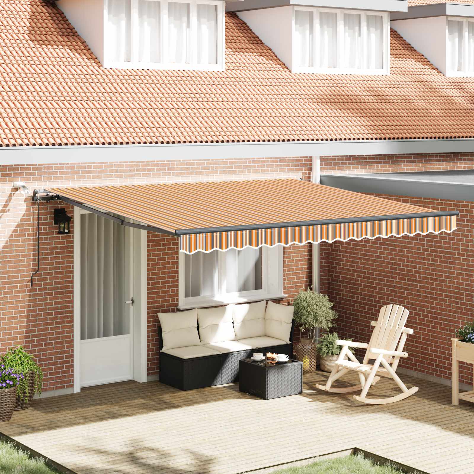 Tenda retrattile Multicolore 400 × 350 cm Poliestere