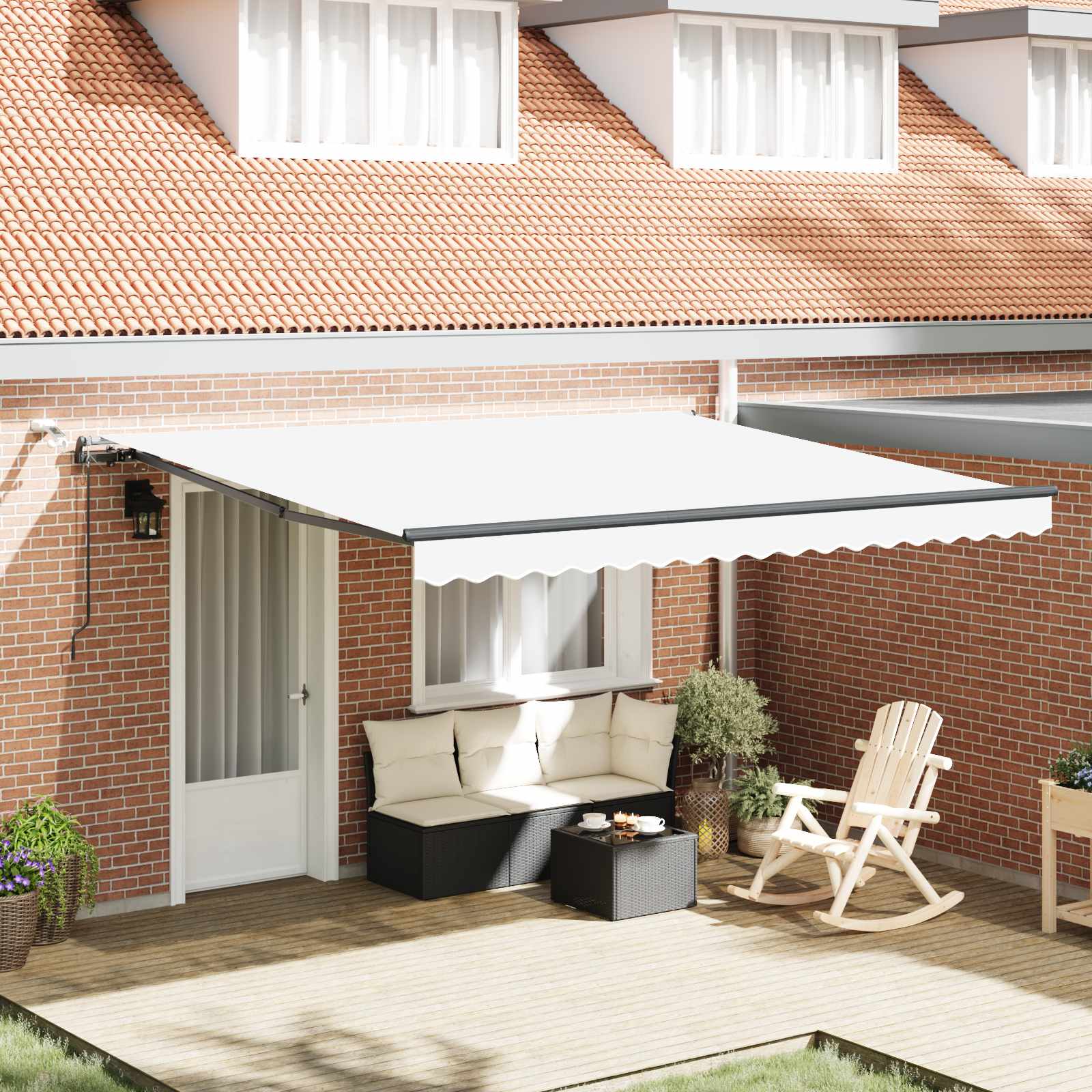 Tenda retrattile Bianco 400 × 350 cm Poliestere