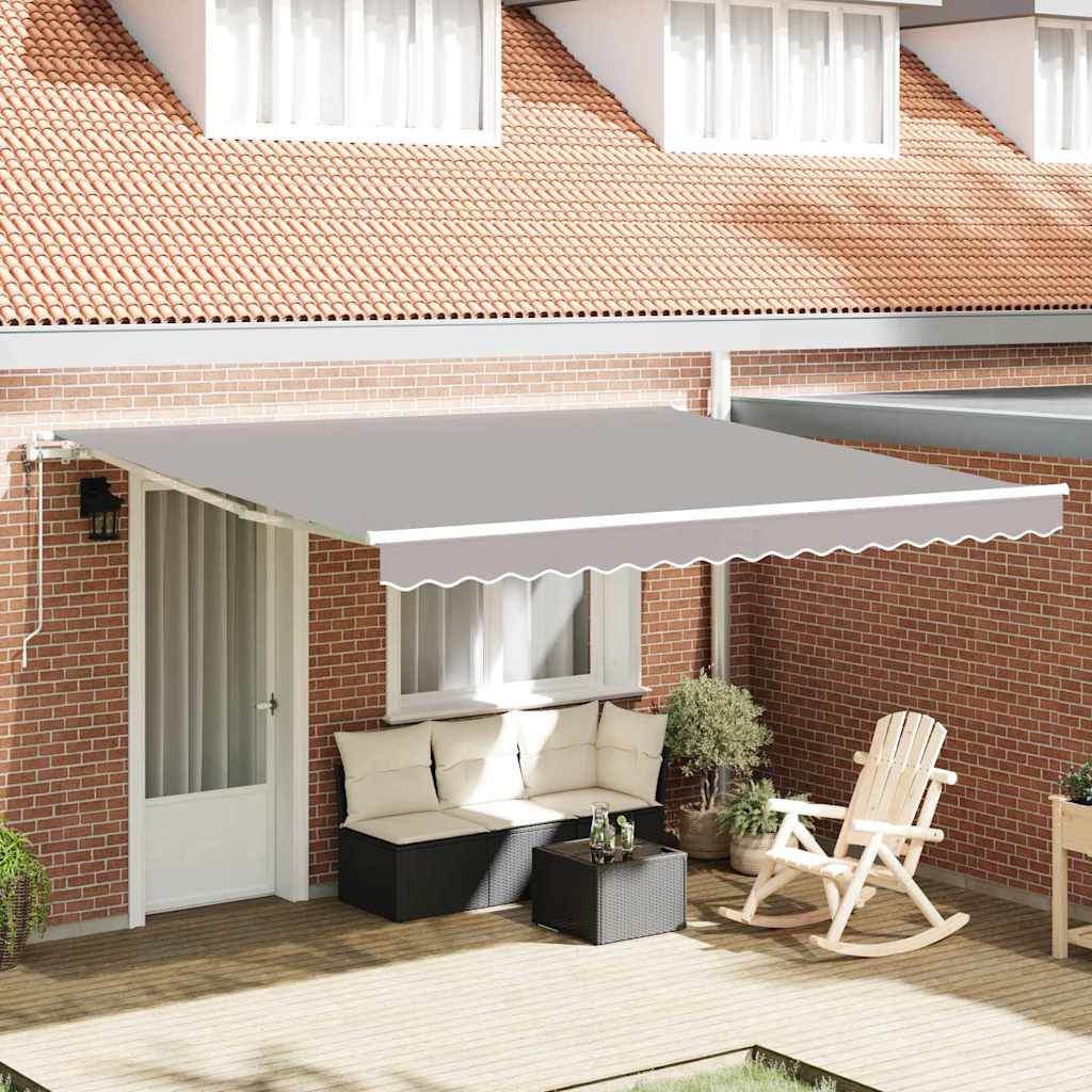 Tenda retrattile Grigio Chiaro 400 × 350 cm Tessuto e Alluminio
