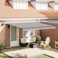 Tenda retrattile Grigio Chiaro 400 × 350 cm Tessuto e Alluminio