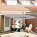 Tenda retrattile Grigio Chiaro 400 × 350 cm Tessuto e Alluminio