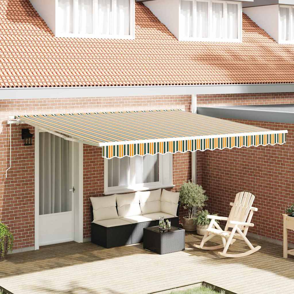 Tenda retrattile Verde 400 × 350 cm Poliestere e Alluminio