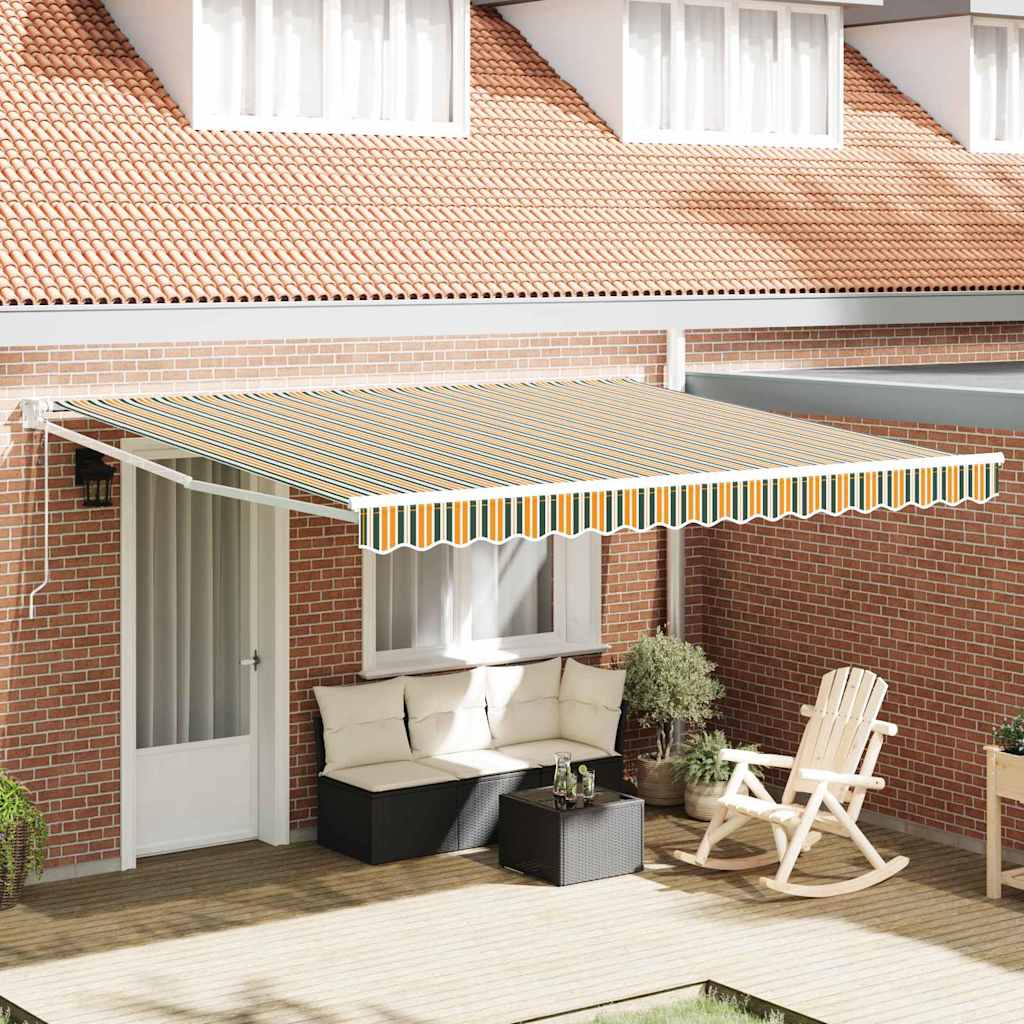 Tenda retrattile Verde e Bianco 400 × 300 cm