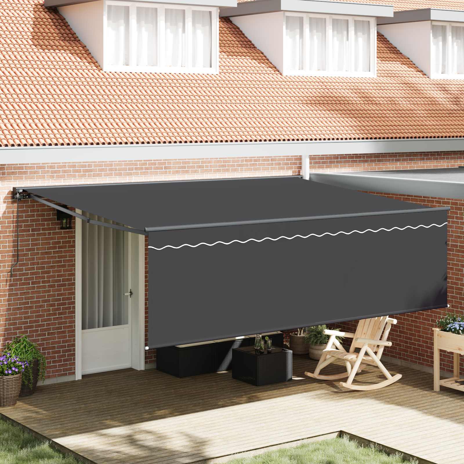 Tenda retrattile Antracite 450 × 300 cm Poliestere e Alluminio