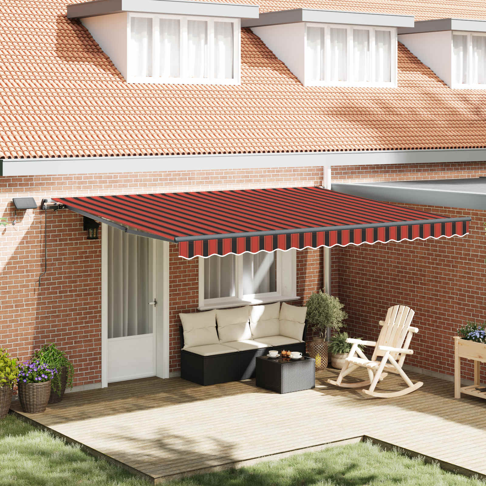 Tenda retrattile arancione e marrone 450 × 300 cm