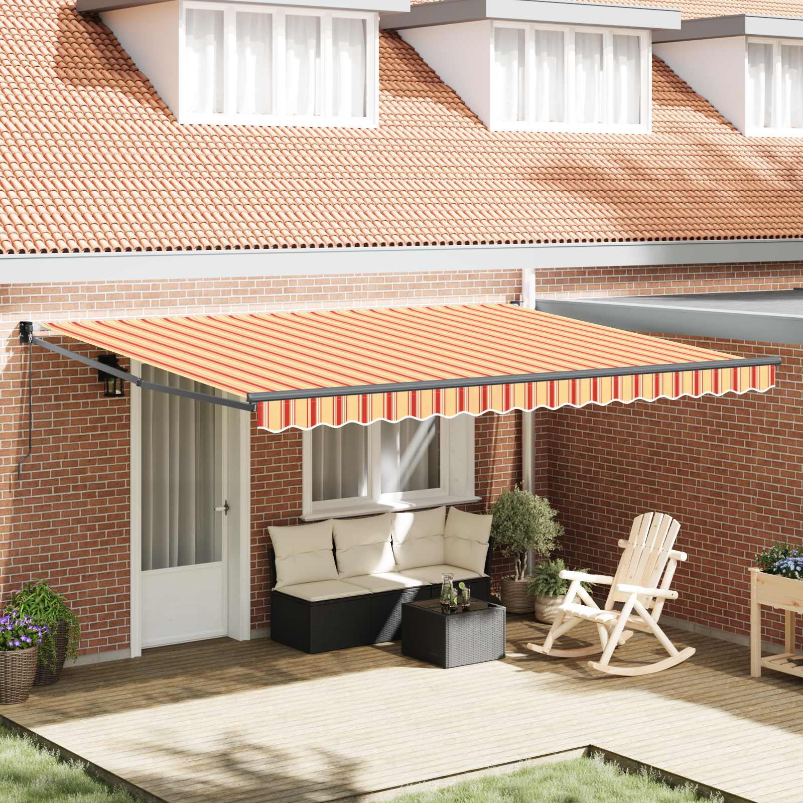 Tenda retrattile Giallo e Arancione 450 x 300 x 165 cm