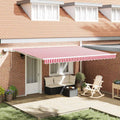 Tenda retrattile Rosso e Bianco 450 × 300 cm