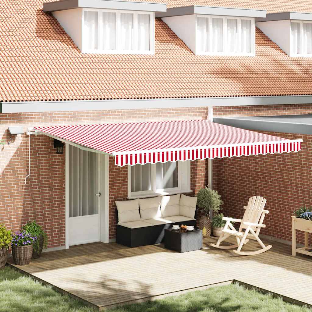 Tenda retrattile Rosso e Bianco 450 × 300 cm