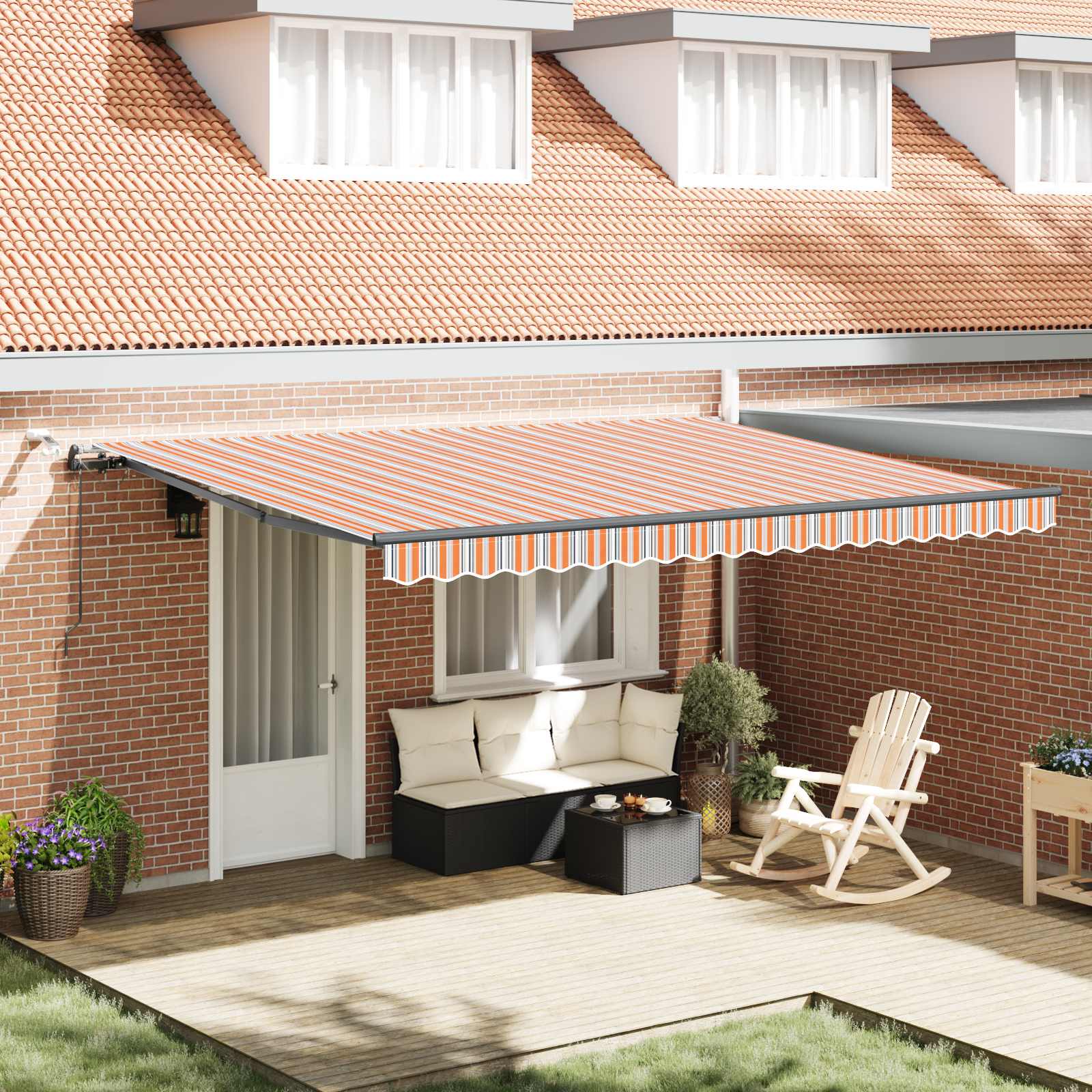 Tenda retrattile Multicolore 450 × 300 cm Poliestere