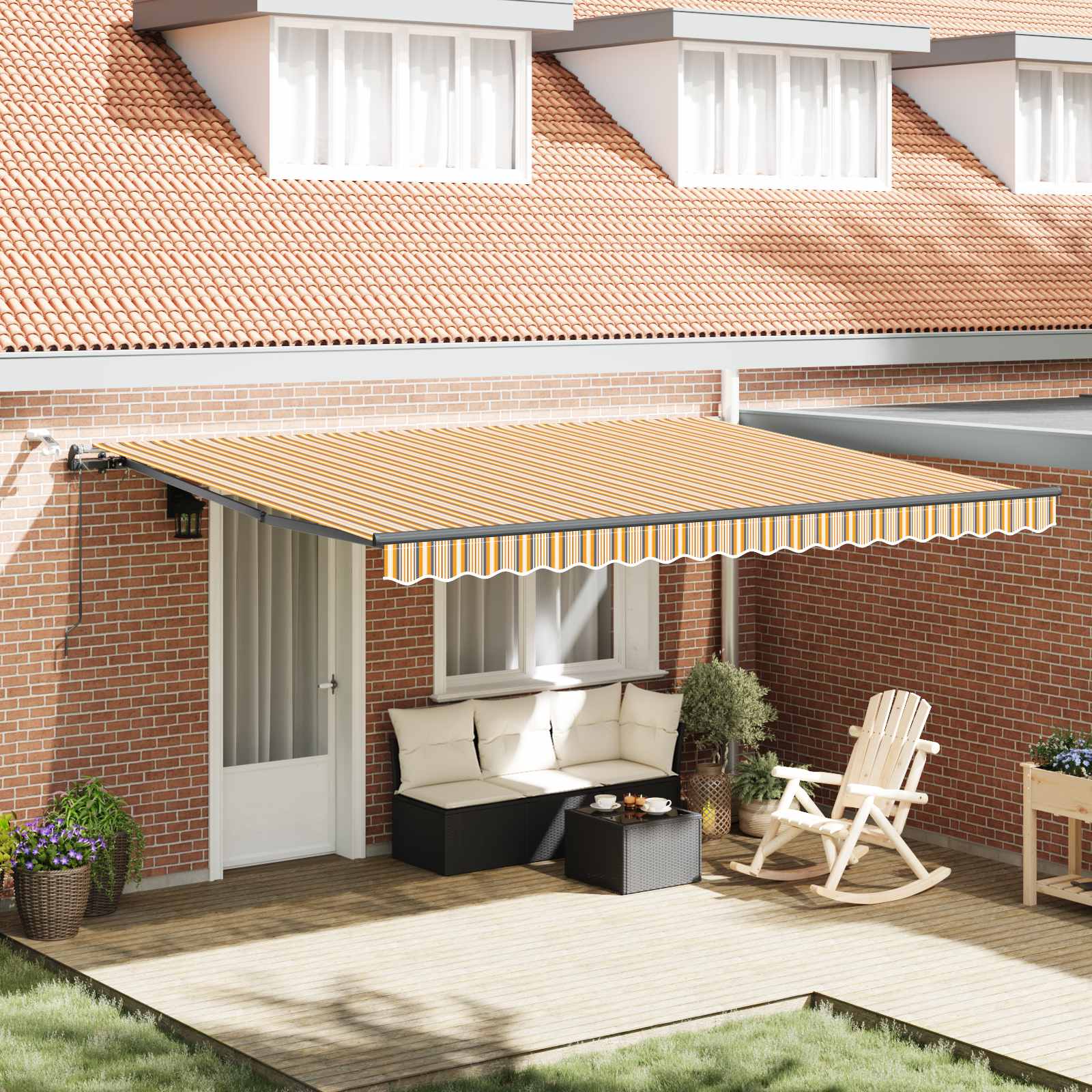 Tenda retrattile Multicolore 450 × 300 cm Poliestere