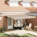 Tenda retrattile Beige 450 × 300 cm Tessuto e Alluminio