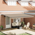 Tenda retrattile Beige 450 × 300 cm Tessuto e Alluminio