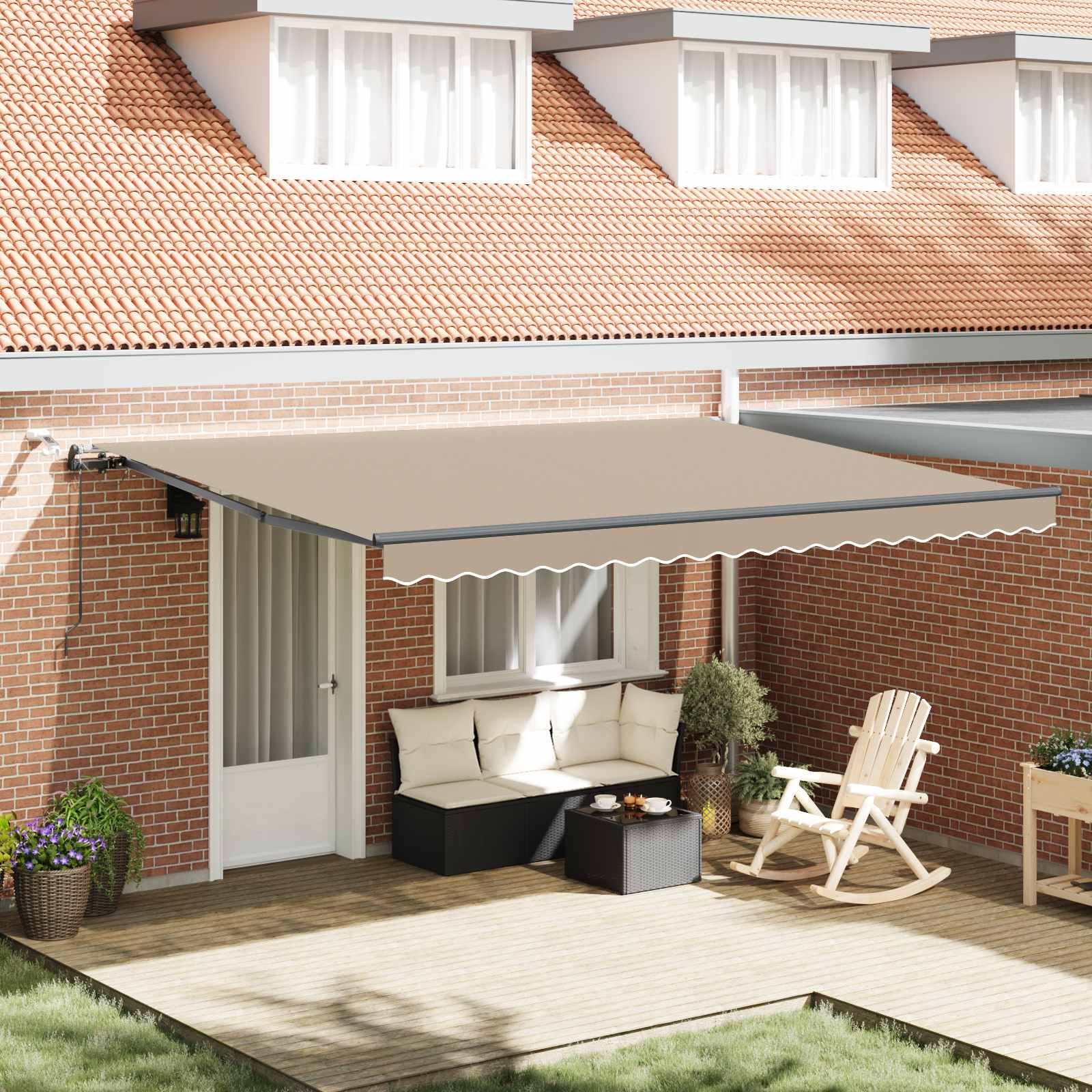 Tenda retrattile Beige 450 × 300 cm Poliestere