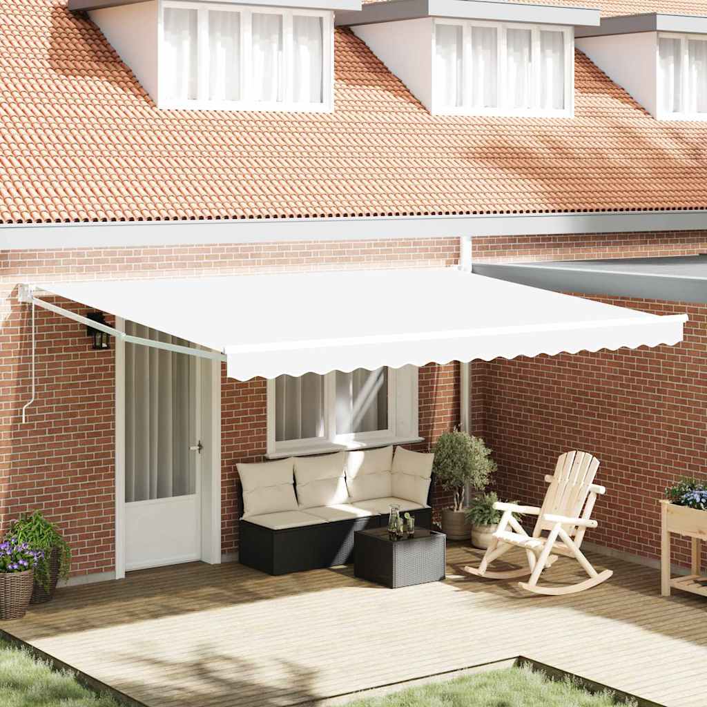 Tenda retrattile Bianco 450 x 300 x 165 cm Poliestere e Metallo