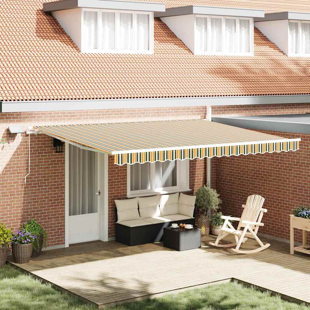 Tenda retrattile Verde e giallo 450 × 300 cm