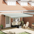 Tenda retrattile Verde e Bianco 450 x 300 x 165 cm