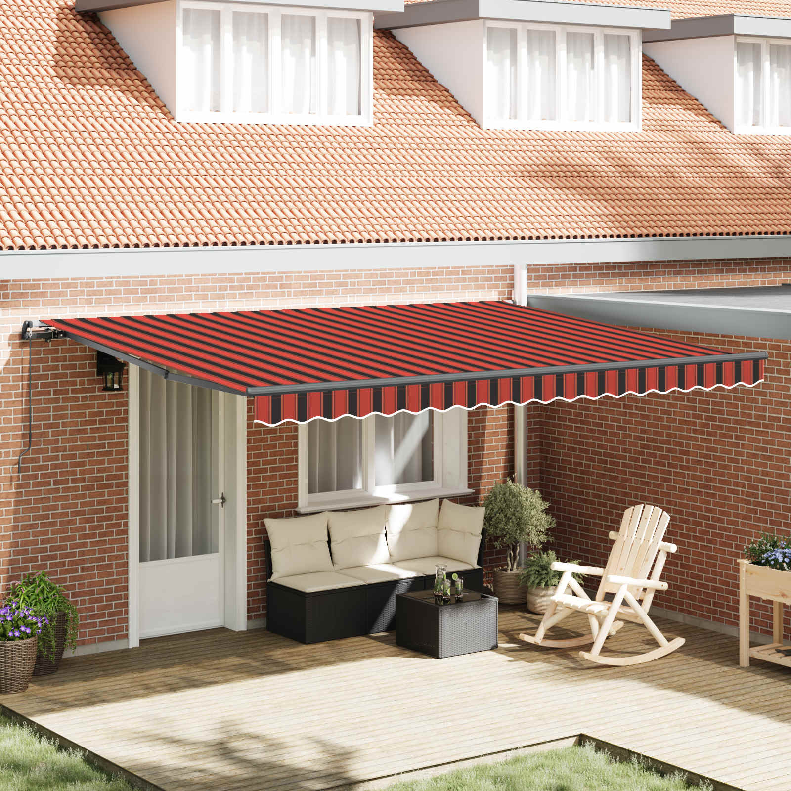 Tenda retrattile arancione e marrone 450 × 350 cm