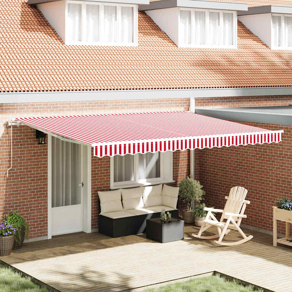 Tenda retrattile Rosso e Bianco 450 × 350 cm