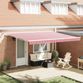 Tenda retrattile Rosso e Bianco 450 × 350 cm Poliestere