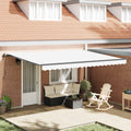 Tenda retrattile Bianco 450 × 350 cm Tessuto e Alluminio