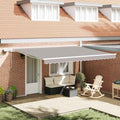Tenda retrattile Grigio Chiaro 450 × 350 cm Tessuto e Alluminio