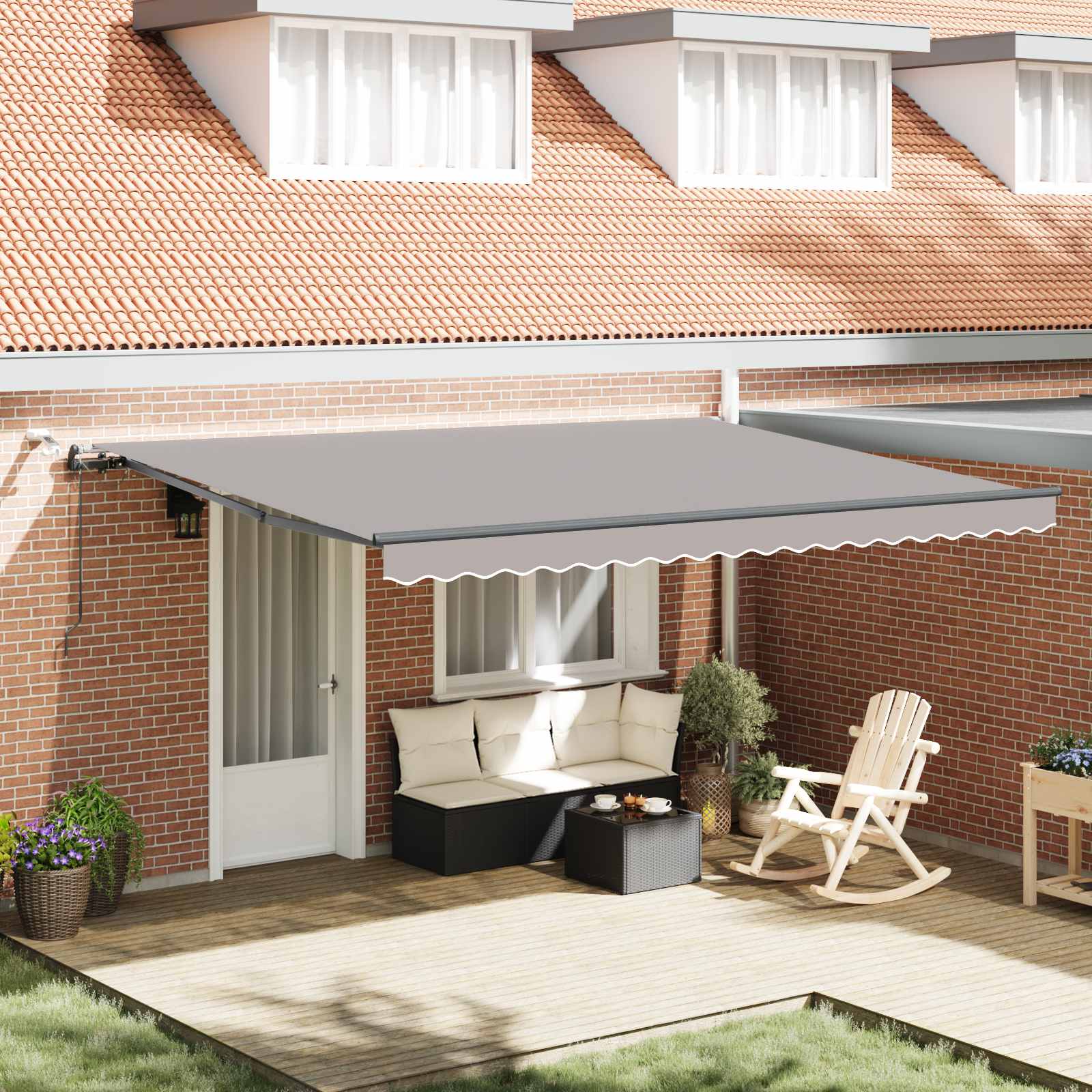Tenda retrattile Grigio Chiaro 450 × 350 cm Poliestere