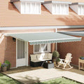 Tenda retrattile Verde e Bianco 450 × 350 cm Poliestere
