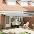 Tenda retrattile Verde e Bianco 450 × 350 cm