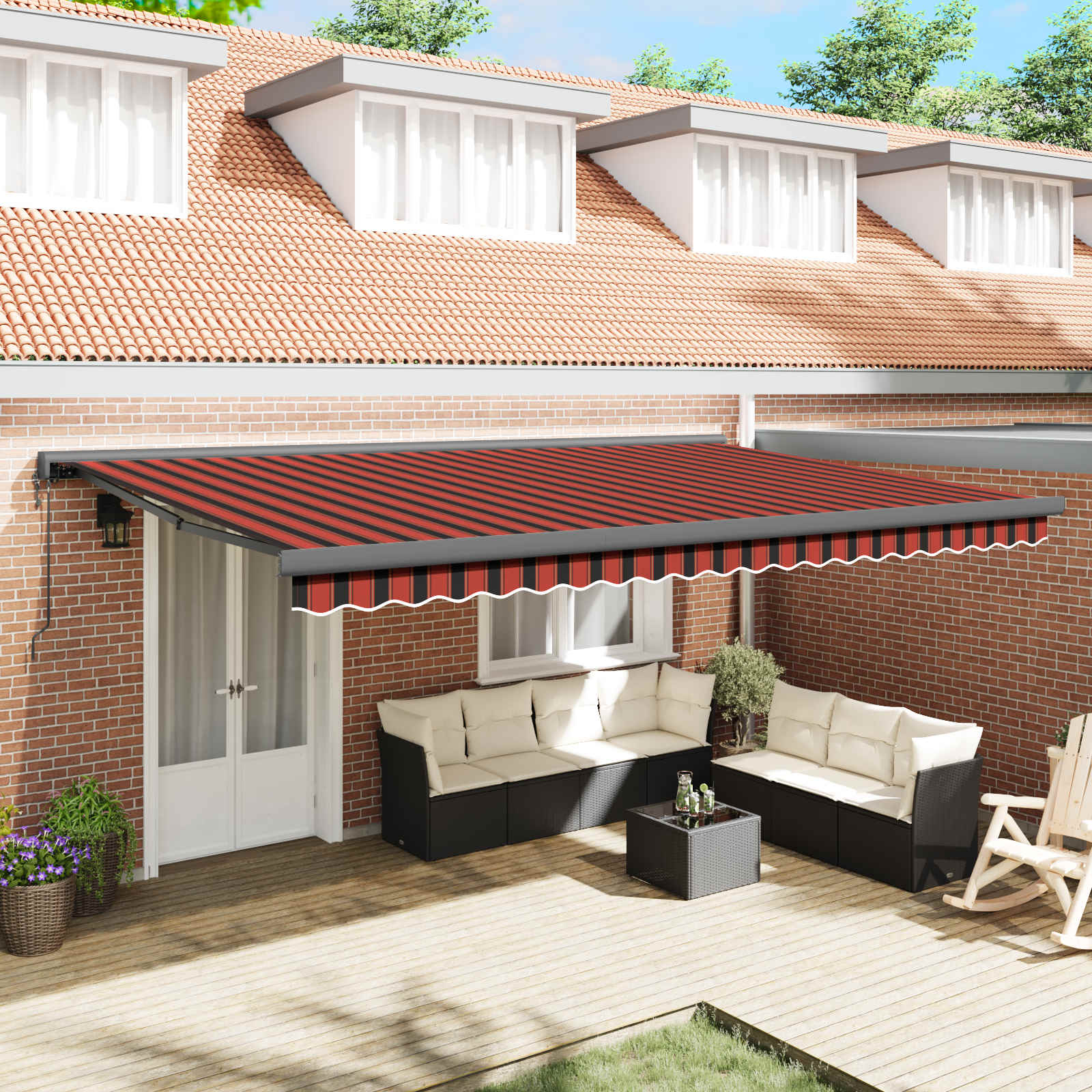 Tenda retrattile Arancione e Marrone 500 x 300 x 165 cm