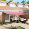 Tenda retrattile Rosso e Bianco 500 × 300 cm Poliestere