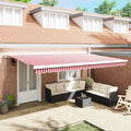 Tenda retrattile Rosso e Bianco 500 × 300 cm Tela e Alluminio