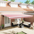 Tenda retrattile Rosso e Bianco 500 × 300 cm Tessuto e Metallo