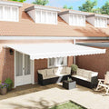 Tenda retrattile Bianco 500 × 300 cm Tessuto e Alluminio