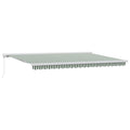 Tenda retrattile Verde e Bianco 500 × 300 cm Tela e Alluminio