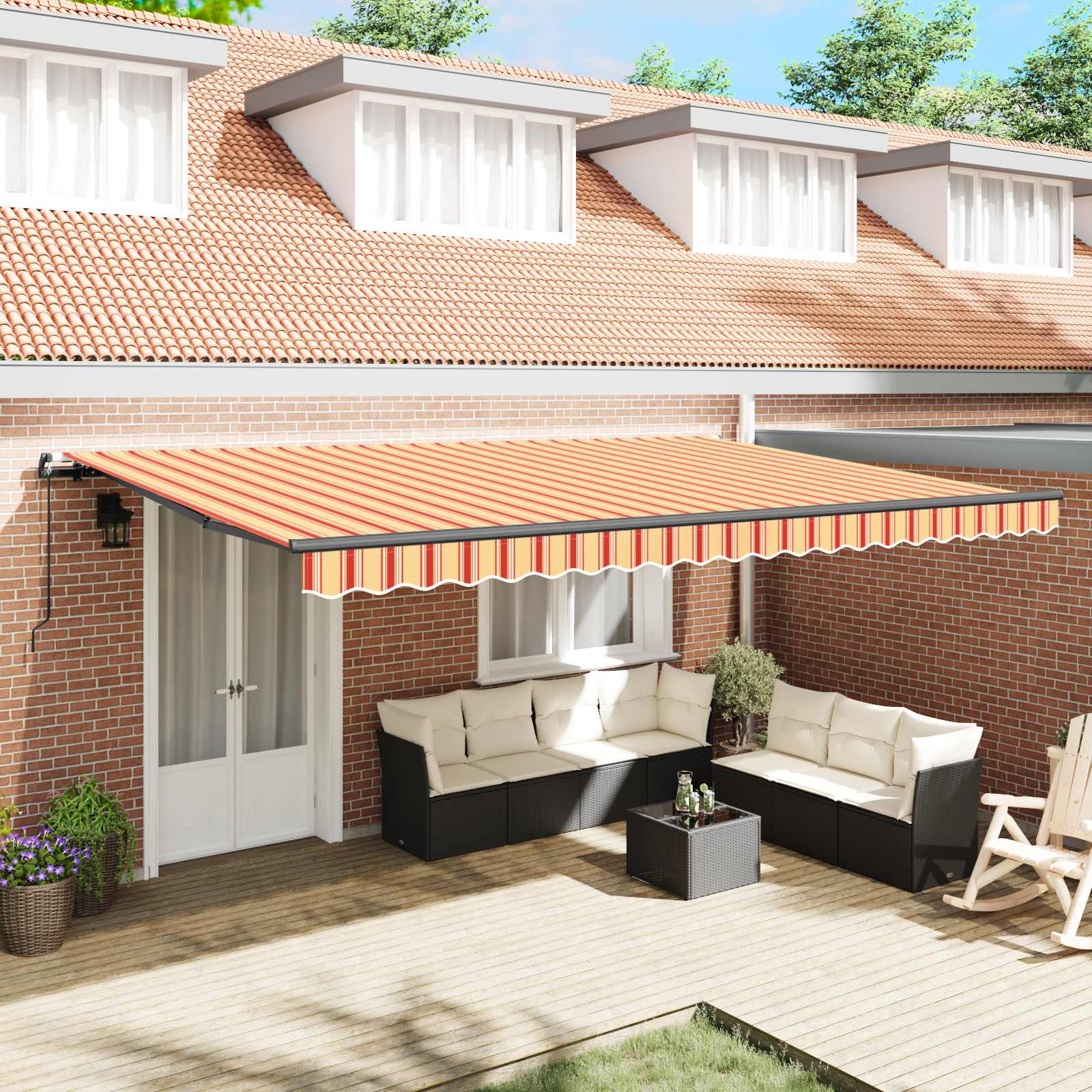 Tenda retrattile Giallo e Arancione 500 × 350 cm