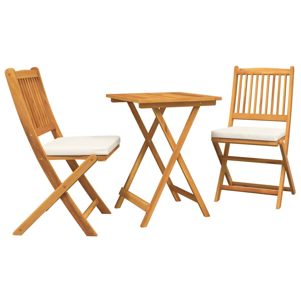 Set Bistro da Giardino 3 pz Marrone Legno di Acacia Massello
