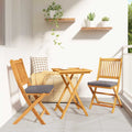 Set Bistro da Giardino 3 pz Marrone Legno di Acacia Massello