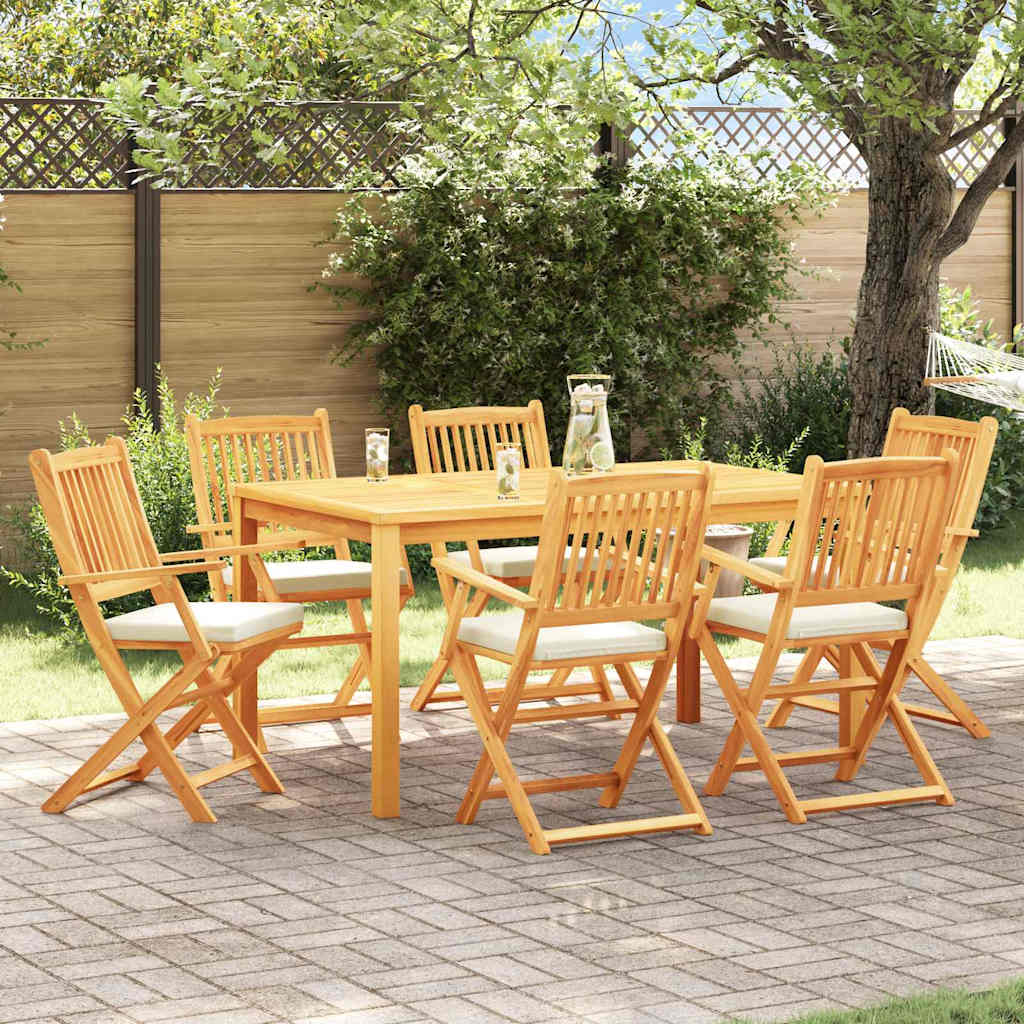 Sedia pieghevole 6 pz Bianco Legno massello di acacia