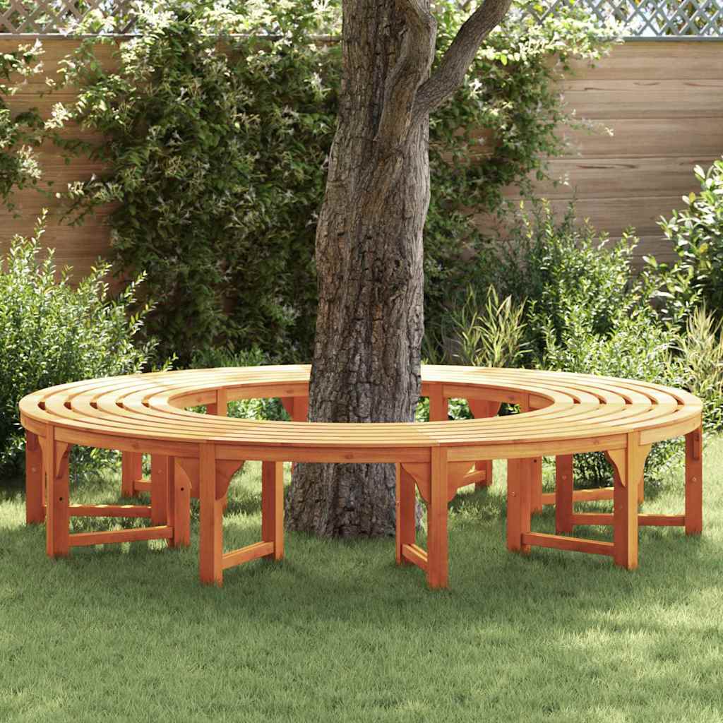 Panchina per Alberi 8 -Seater 2 pz 160 x 80 x 45cm Naturale